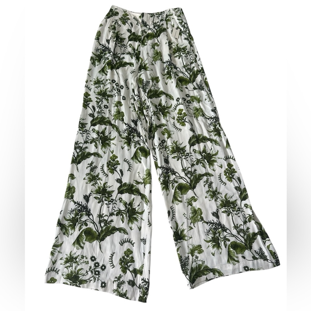 Anthropologie Floral Pull-On Silk Pants - Picture 5 of 12